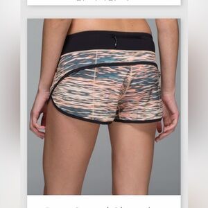 Lululemon Run Speed shorts sz 8 vintage Pattern Tiger Water Multi Black